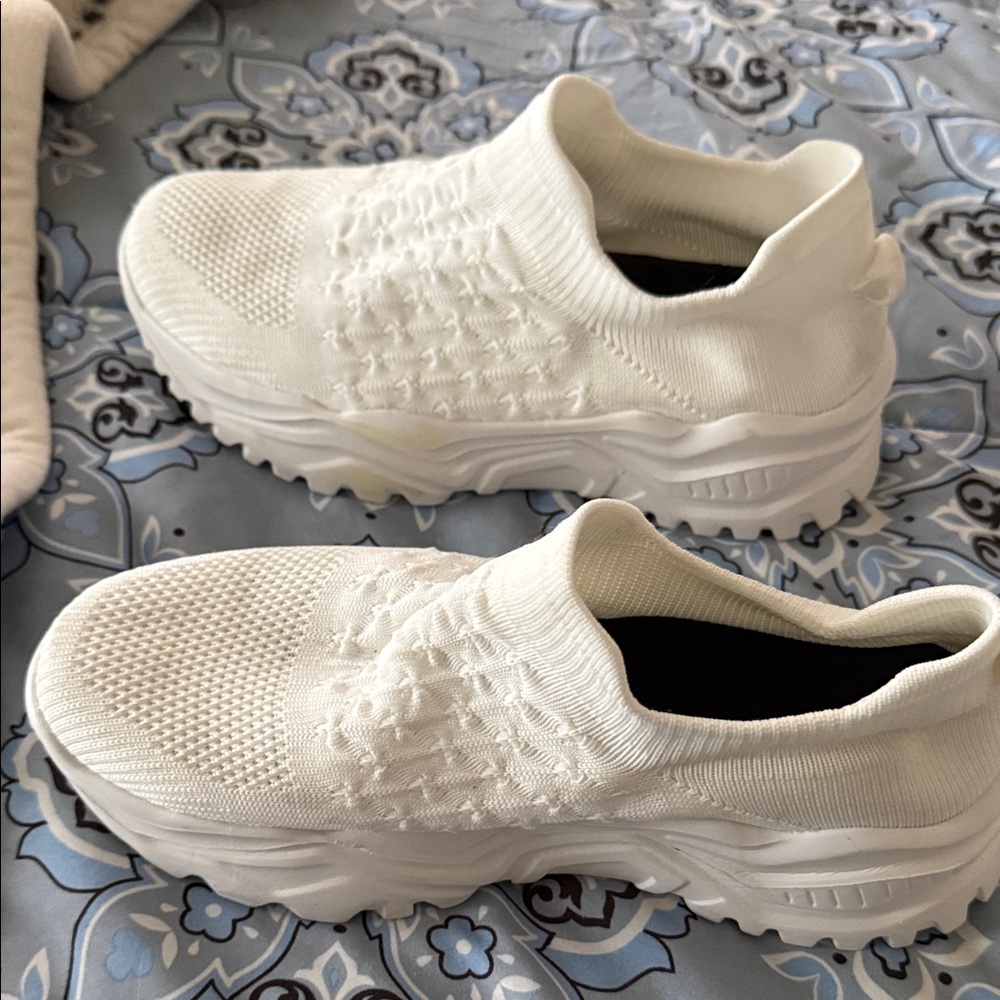 White Slip-On Sneakers